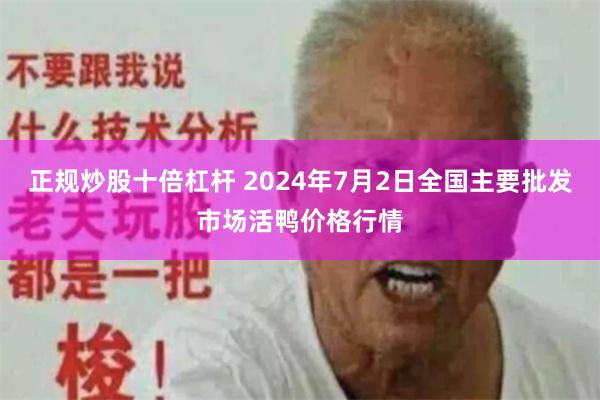 正规炒股十倍杠杆 2024年7月2日全国主要批发市场活鸭价格行情