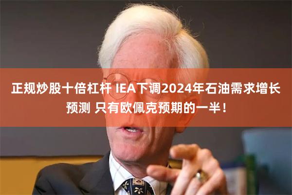 正规炒股十倍杠杆 IEA下调2024年石油需求增长预测 只有欧佩克预期的一半！