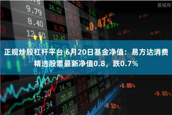 正规炒股杠杆平台 6月20日基金净值：易方达消费精选股票最新