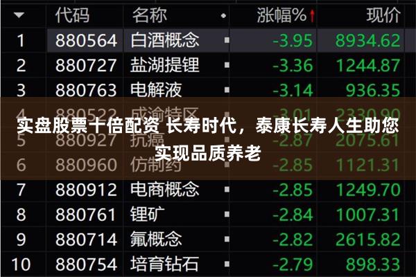 实盘股票十倍配资 长寿时代，泰康长寿人生助您实现品质养老
